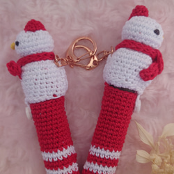 【送料無料】リップクリームの長さが選べるsnowman　リップケース バックチャーム 2枚目の画像