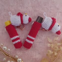【送料無料】リップクリームの長さが選べるsnowman　リップケース バックチャーム 4枚目の画像