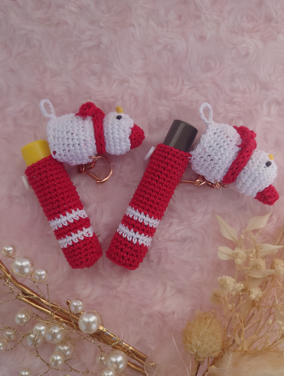 【送料無料】リップクリームの長さが選べるsnowman　リップケース バックチャーム 4枚目の画像