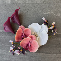 ピンク胡蝶蘭♪バレリーナブーケ ウェディングブーケ ブートニア付き