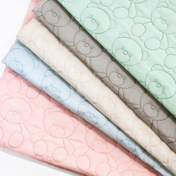 新入荷！『キルティング生地！ぷっくりくまさん　42－ライトベージュ　くま柄キルト』～50㎝単位でカット～ 3枚目の画像