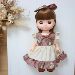 26cmドール服 ぬいぐるみ服 くまさんフリルワンピース メルちゃん