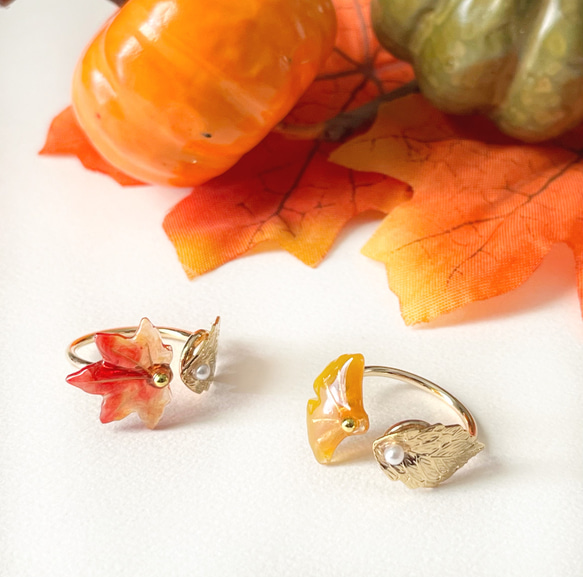 染まりかけのもみじのフォークリング 8枚目の画像