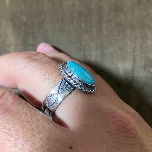 BRDF インディアンジュエリー リング 指輪 青 21号 ターコイズ 天然石 BRMF インディアンジュエリー リング 指輪 21号 ターコイズ 天然石