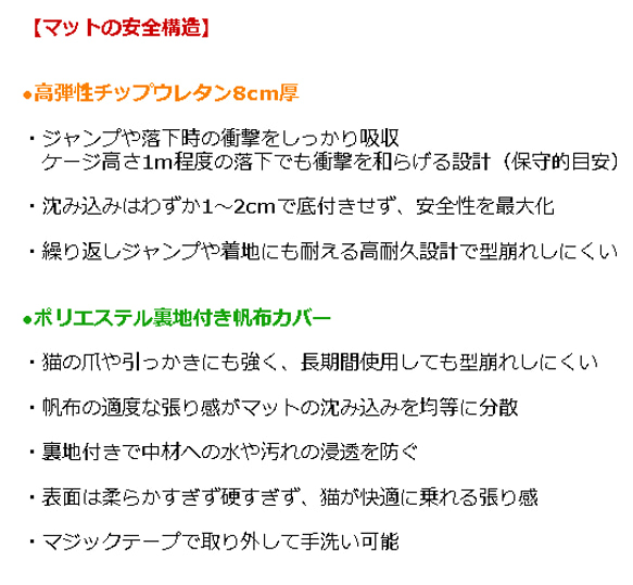 老猫 子猫用 落下防止 オーダーメイド クッションマット 7枚目の画像