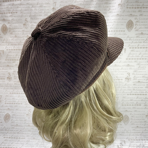ブラウンのコーデュロイ・キャスケット キャスケット h-ouka