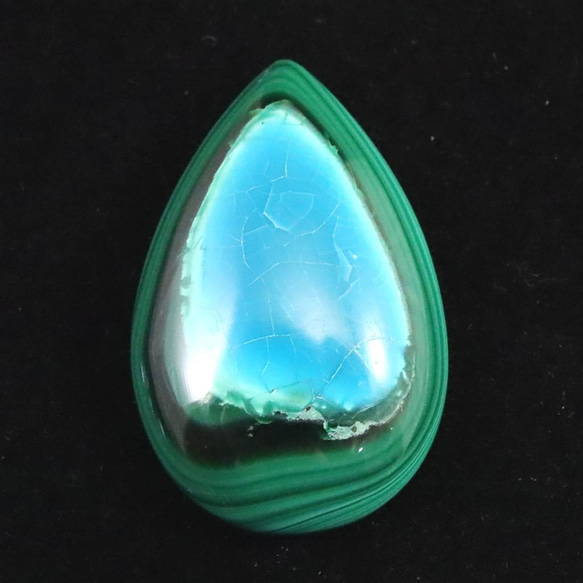 クリソコラ マラカイト クリソコラインマラカイト 32mmペアシェイプ タンブル 12.9g #93140