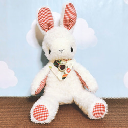 sale】花柄くすみピンクのうさぎ【creema限定】 ぬいぐるみ もちまる