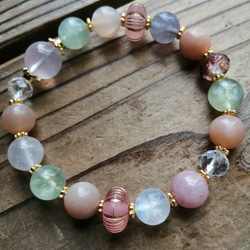 ◇天然カラー◇グリーンタイガーアイ（ウルフアイ）のブレスレット