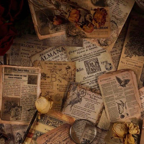 コラージュ デザインペーパー 素材紙 ビンテージ 日記 紙もの 手紙