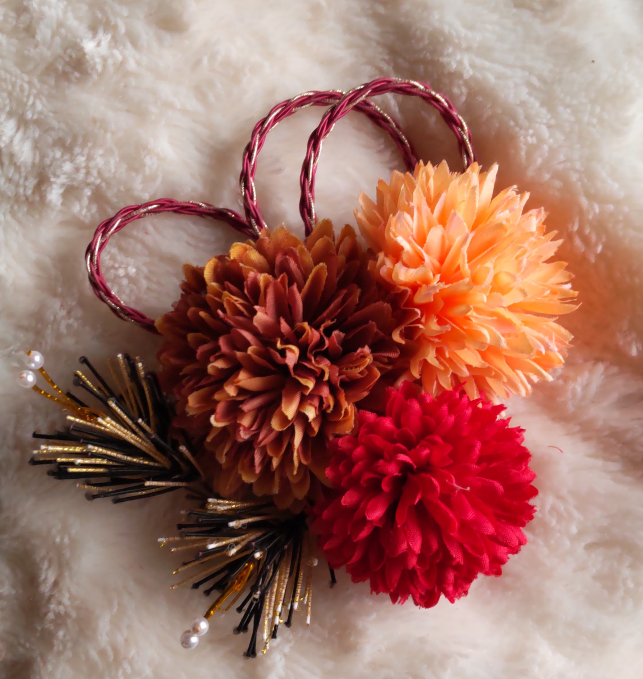 造花髪飾り　マムとギガンジウム