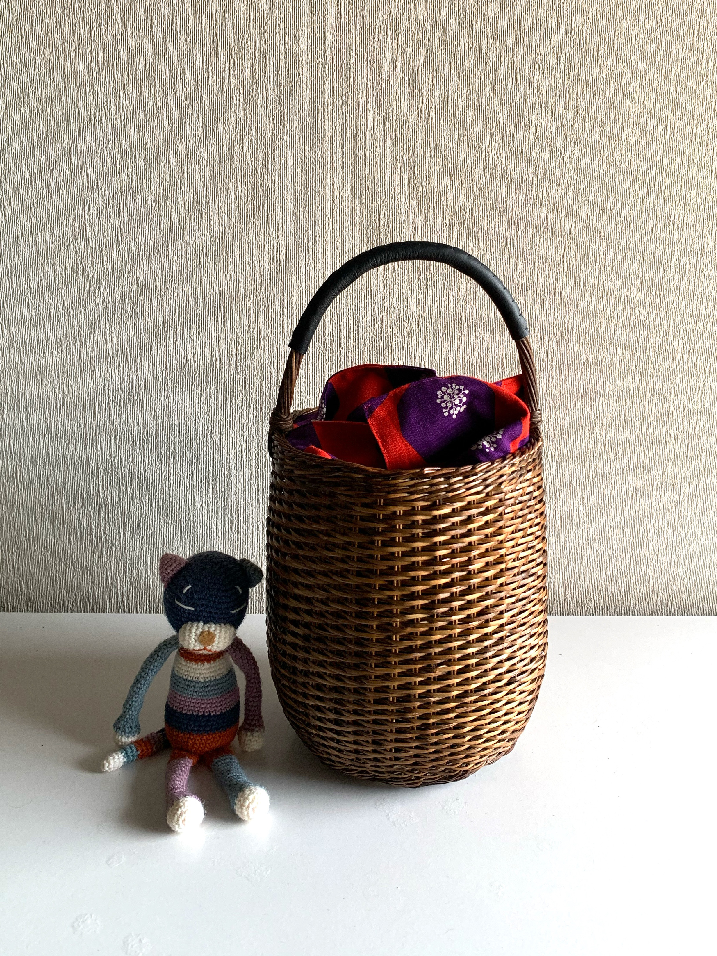 どんぐりカゴバッグ♪ 丸いカゴバッグ♪伝統工芸品をカジュアルに♪