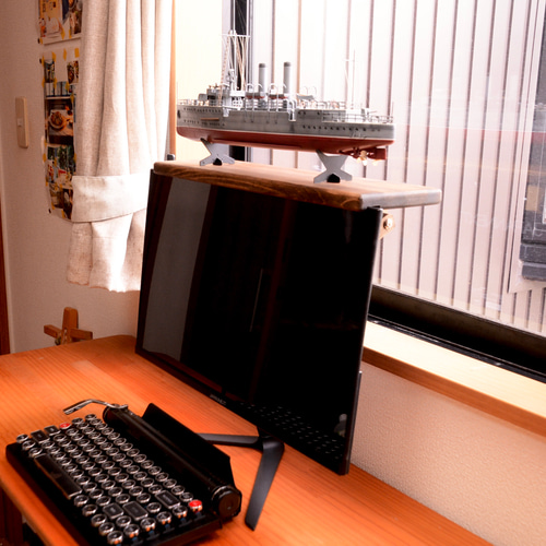 モニターの上の台】エボニー モニターやテレビの上をちょっとした