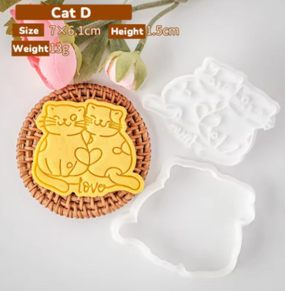 猫　ねこ　ｃａｔ　クッキー型　型抜き　輸入雑貨　ビスケット　かわいい　バ レンタイン　大き目　にゃんこ 7枚目の画像