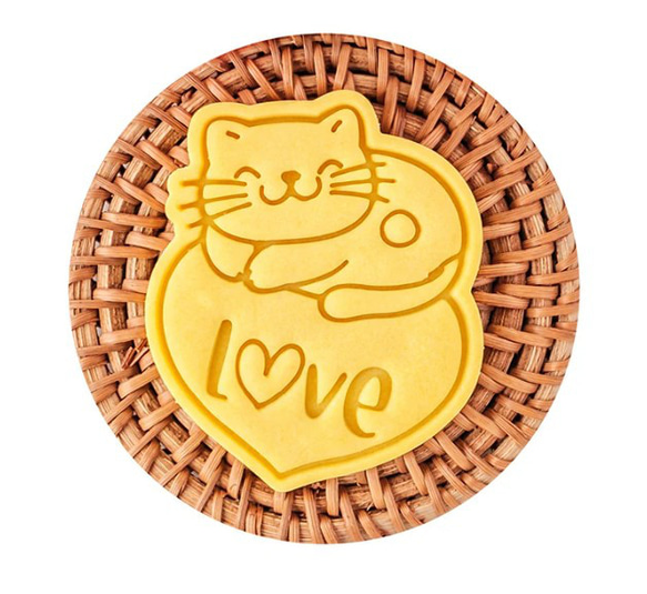 猫　ねこ　ｃａｔ　クッキー型　型抜き　輸入雑貨　ビスケット　かわいい　バ レンタイン　大き目　にゃんこ 6枚目の画像
