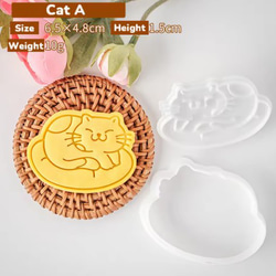 猫　ねこ　ｃａｔ　クッキー型　型抜き　輸入雑貨　ビスケット　かわいい　バ レンタイン　大き目　にゃんこ 2枚目の画像