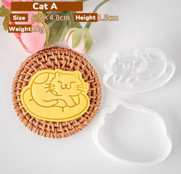 猫　ねこ　ｃａｔ　クッキー型　型抜き　輸入雑貨　ビスケット　かわいい　バ レンタイン　大き目　にゃんこ 2枚目の画像