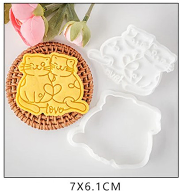 猫　ねこ　ｃａｔ　クッキー型　型抜き　輸入雑貨　ビスケット　かわいい　バ レンタイン　大き目　にゃんこ 8枚目の画像