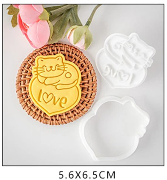 猫　ねこ　ｃａｔ　クッキー型　型抜き　輸入雑貨　ビスケット　かわいい　バ レンタイン　大き目　にゃんこ 5枚目の画像