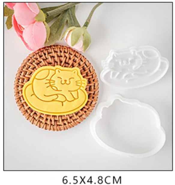 猫　ねこ　ｃａｔ　クッキー型　型抜き　輸入雑貨　ビスケット　かわいい　バ レンタイン　大き目　にゃんこ 3枚目の画像