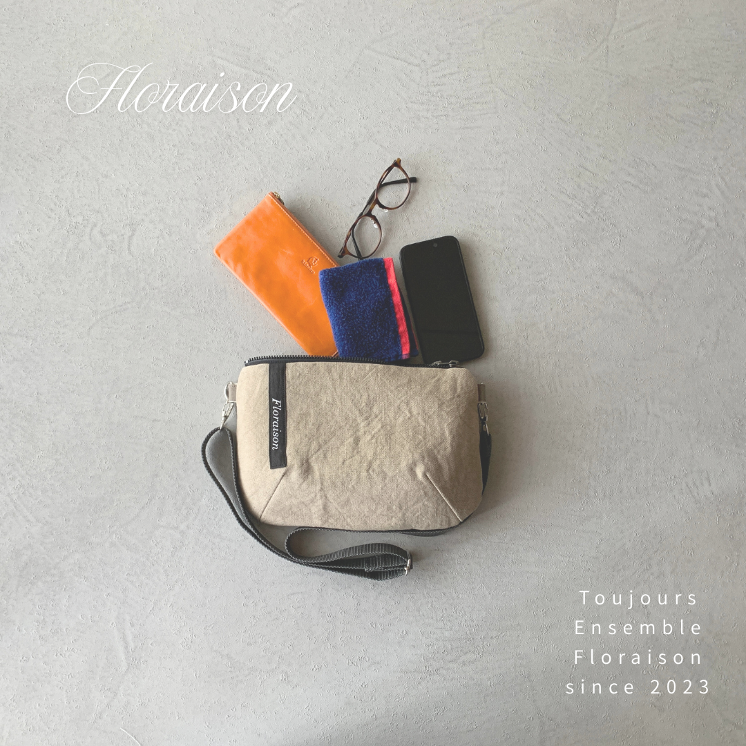 ＊受注制作＊ サコッシュ・リネン帆布×チノクロス　ショルダーバック　ポシェット 5,015円