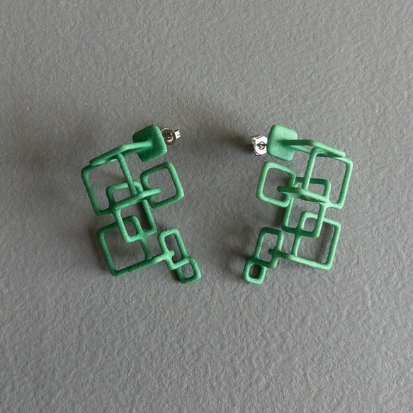 クアドラ　ピアス・イヤリング　緑 2枚目の画像