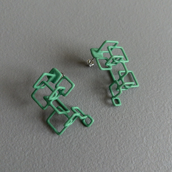 クアドラ　ピアス・イヤリング　緑 4枚目の画像