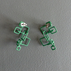 クアドラ　ピアス・イヤリング　緑 3枚目の画像