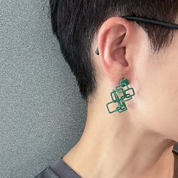 クアドラ　ピアス・イヤリング　緑 6枚目の画像