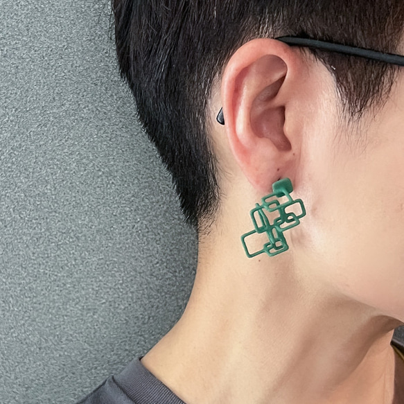 クアドラ　ピアス・イヤリング　緑 6枚目の画像