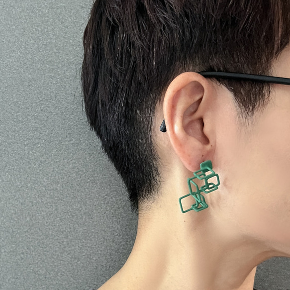 クアドラ　ピアス・イヤリング　緑 8枚目の画像