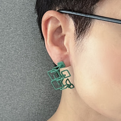クアドラ　ピアス・イヤリング　緑 5枚目の画像