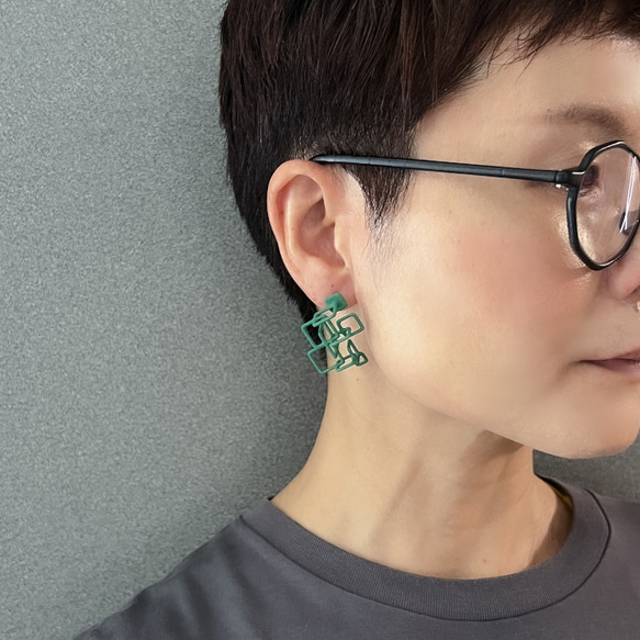 クアドラ　ピアス・イヤリング　緑 7枚目の画像