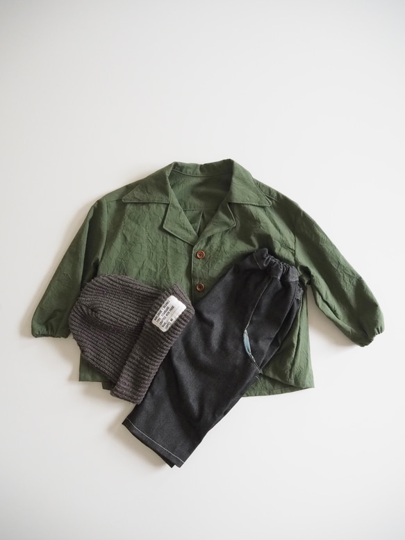 【サイズ100】深緑のシャツ 8枚目の画像