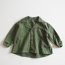 【サイズ100】深緑のシャツ 2枚目の画像