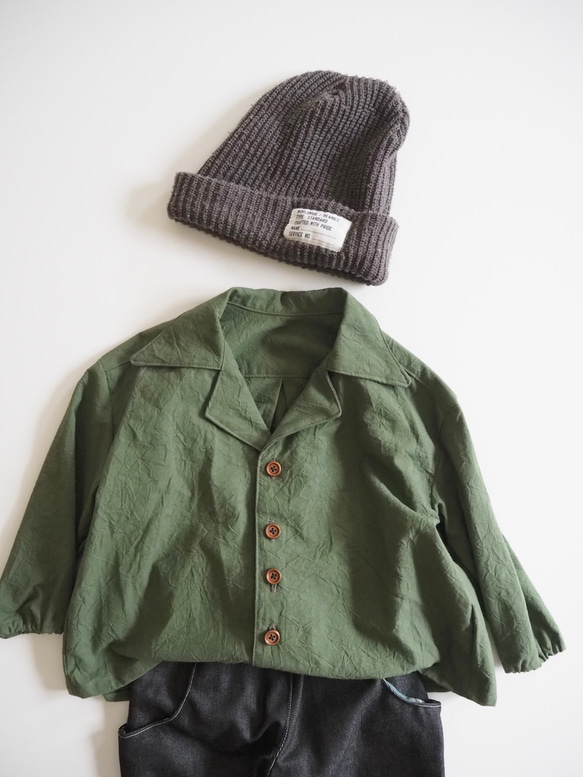 【サイズ100】深緑のシャツ 7枚目の画像
