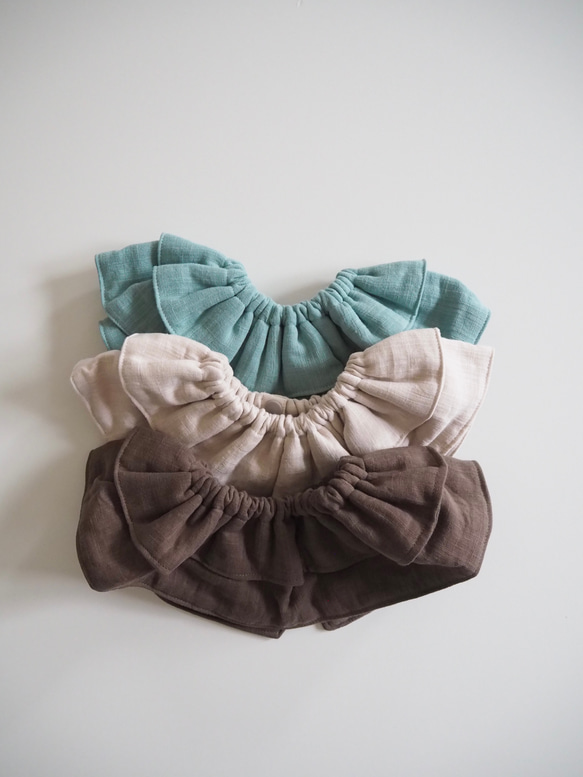 ダブルガーゼのフリルスタイ 5枚目の画像