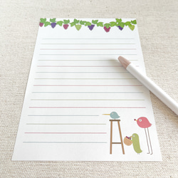 【便箋セット】とりお・ざ・とりーずのぶどう狩り【２４枚入り】 3枚目の画像