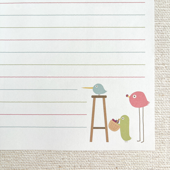 【便箋セット】とりお・ざ・とりーずのぶどう狩り【２４枚入り】 4枚目の画像