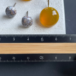 【控えめな華やかさ】数量限定　Soléa（ソレア）｜天然石2wayピアス　カルセドニー×コッパーオパール　秋ピアス 13枚目の画像