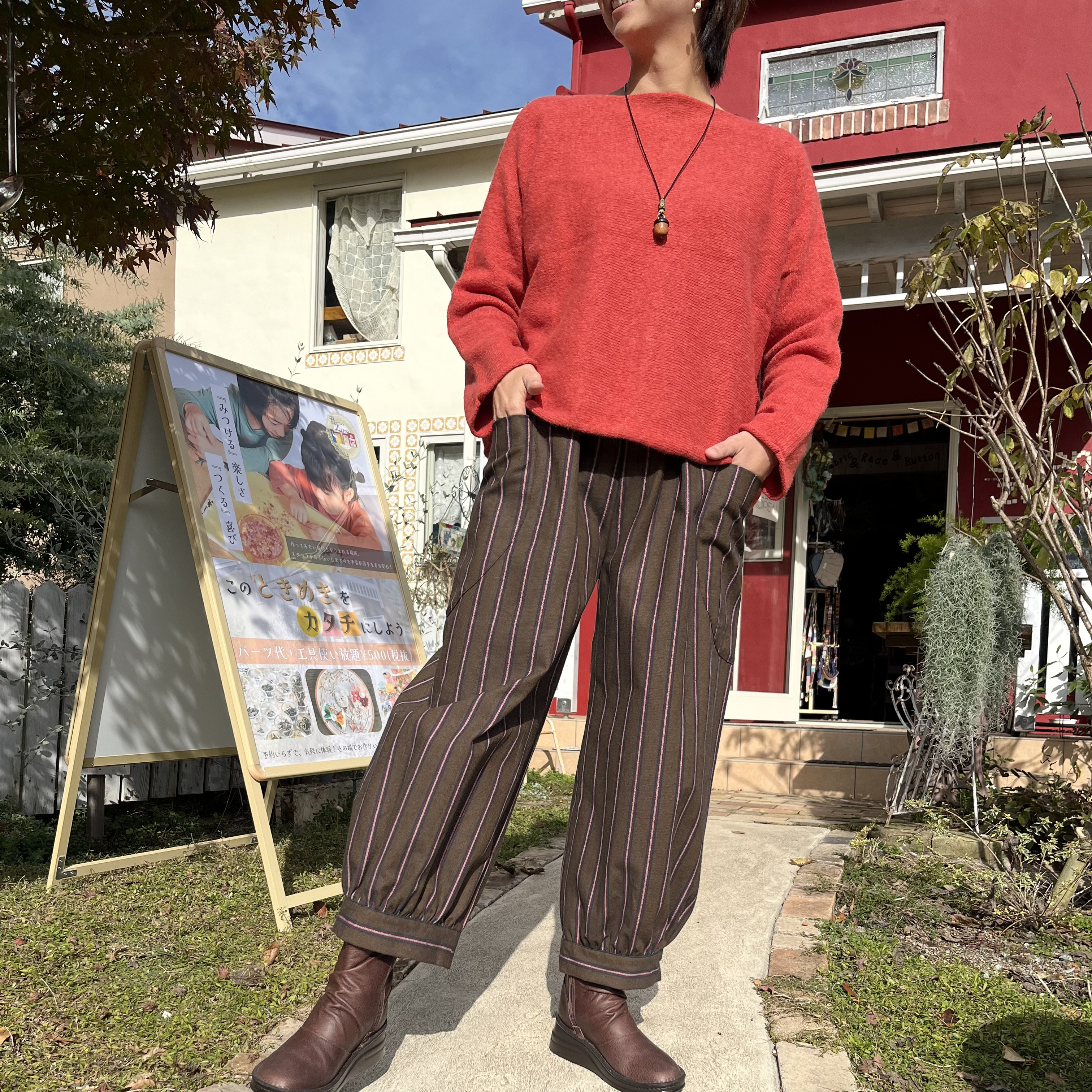 イタリアンストライプのポポパンツ（25s-153）