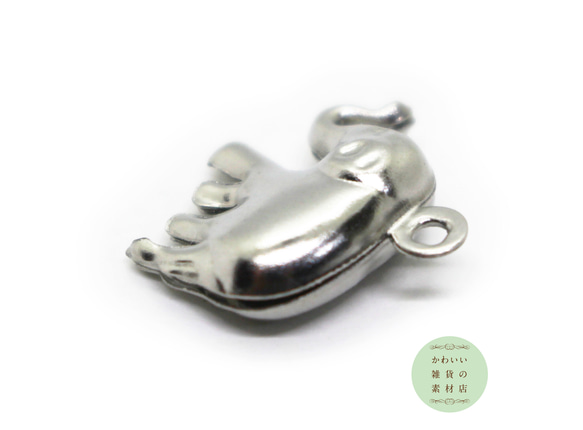 【OML様専用】サージカルステンレスの横向きゾウさんのチャーム（シルバー）500個セット #C-0186T 4枚目の画像