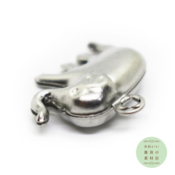 【OML様専用】サージカルステンレスの横向きゾウさんのチャーム（シルバー）500個セット #C-0186T 3枚目の画像