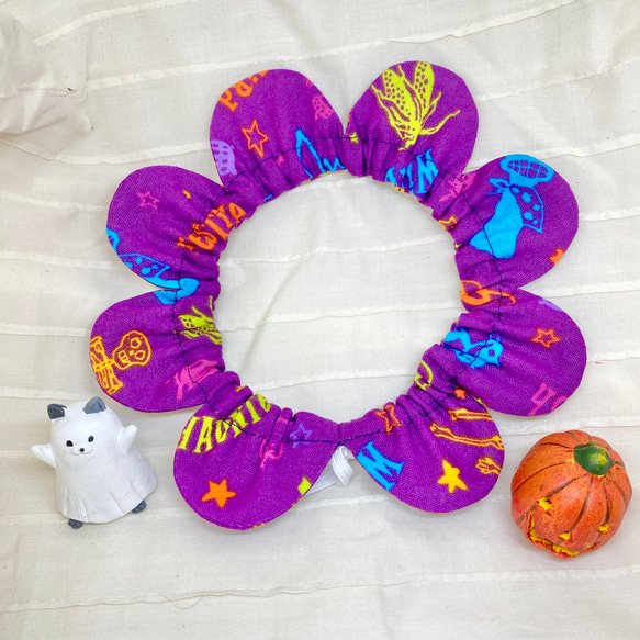 ザビエル首輪 ハロウィン柄 シュシュ首輪 猫首輪 リード・首輪