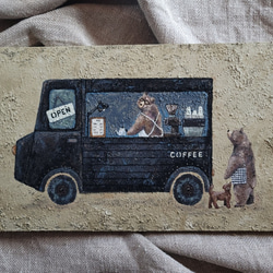 絵画。原画【ビールと熊】 絵画。原画【ビールと熊】