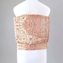 純金箔24K シャンパンゴールドに鶴 振袖用 作り帯付け帯 胴巻き