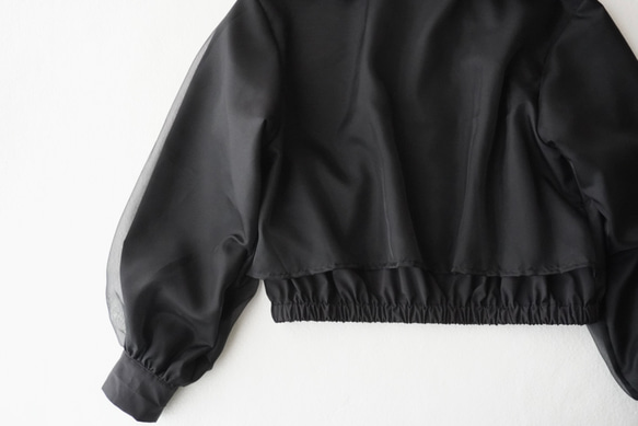 ORGANDIE LAYERED BLOUSON ライトアウター black 8枚目の画像