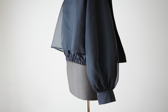 ORGANDIE LAYERED BLOUSON ライトアウター black 11枚目の画像