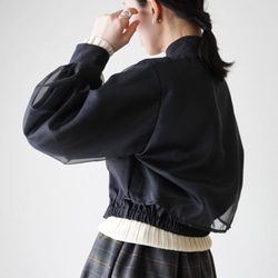 ORGANDIE LAYERED BLOUSON ライトアウター black 3枚目の画像