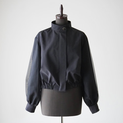 ORGANDIE LAYERED BLOUSON ライトアウター black 5枚目の画像